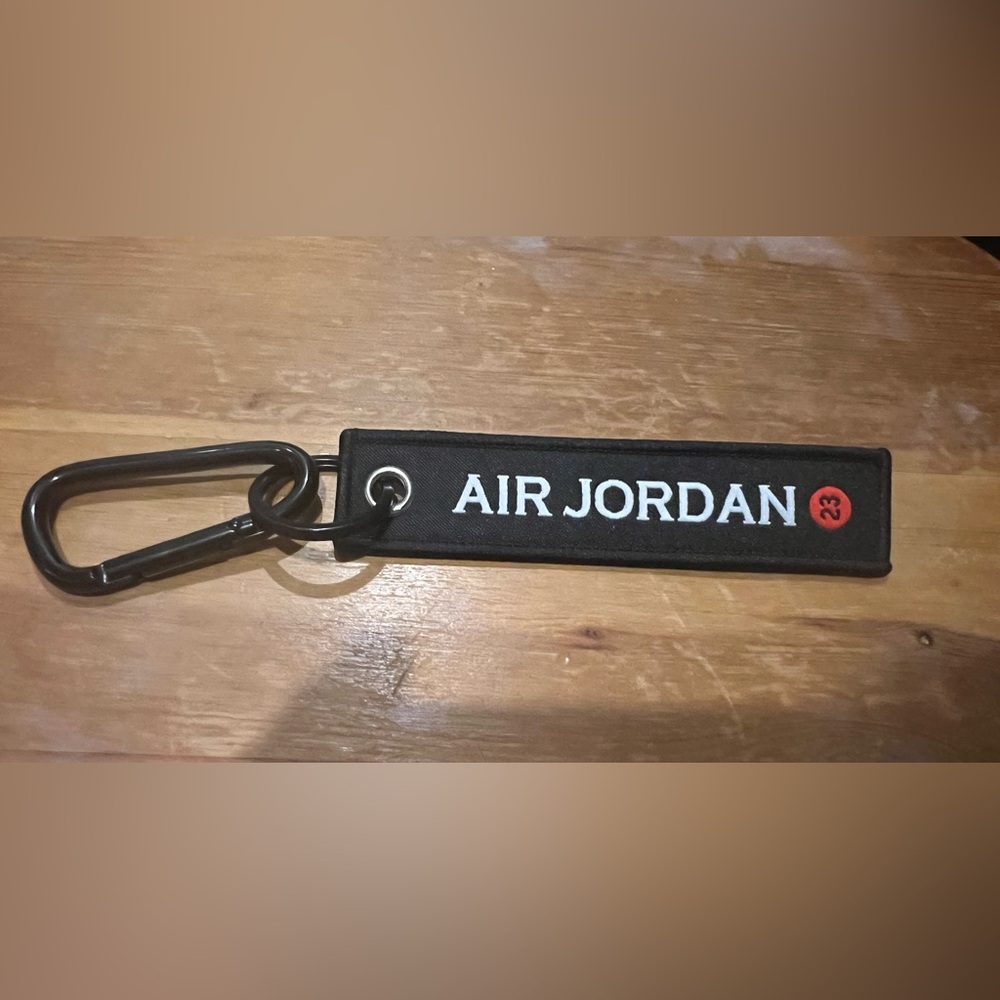 Air Jordan Black Tag Keychain Embroidered 23 Sneakerhead Accessory